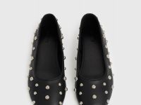 Балетки с заклёпками, Черный