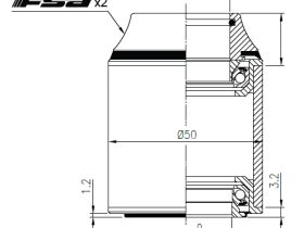Рулевая колонка FSA Orbit Z NO.9M/CUP/CC 1" 1/8 полуинтегрированная gnn (черный 8 мм посадочный 44 мм / внешний 50 мм)