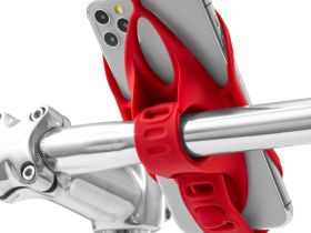 Универсальный держатель смартфона на руль Bone Bike Tie 4 4.7"- 7.2" (красный)