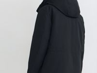 Удлинённая парка с капюшоном, Синий