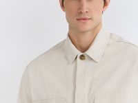 Куртка-рубашка из канваса, Белый