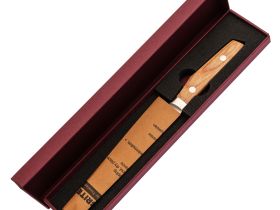 Кухонный нож овощной Shimomura, сталь VG-10 Damascus, рукоять pakka wood