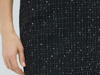 Твидовая юбка миди, Черный