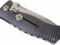 Нож складной LionSteel SR1 V (VIOLET), сталь Sleipner Satin Finish, рукоять титан по технологии SOLID®, фиолетовый