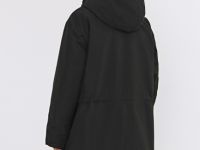 Удлинённая куртка с капюшоном, Черный