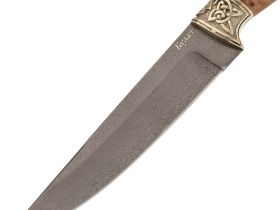 Нож Сумрак, сталь булат,  художественное литье, рукоять карельская береза