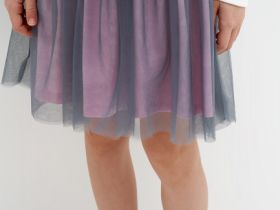 Трикотажное платье мини для девочек, Белый