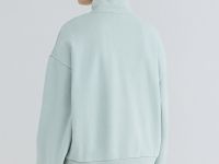 Толстовка с воротником-стойкой на молнии, Зеленый