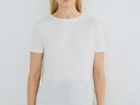 Полупрозрачная футболка в рубчик, Белый