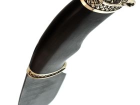 Нож Разделочный, сталь дамаск, рукоять черное дерево