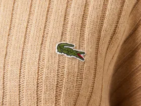 Женский короткий свитер Lacoste на молнии с длинным рукавом