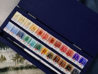 Набор акварели "Белые Ночи" 24 шт х 2,5 мл, кисть, синее дерево