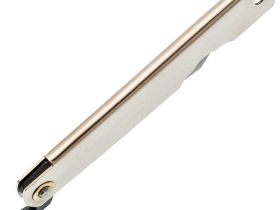 Нож складной Higonokami Nagao Kanekoma, 70мм, сталь AoGami 3 слоя, рукоять нержавеющая сталь золотая