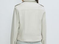 Куртка-косуха из искусственной кожи, Бежевый