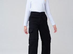 Брюки текстильные джинсовые утепленные флисом для девочек