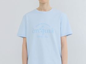 Футболка с принтом, Голубой
