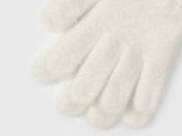 Вязаные перчатки для девочек, Белый