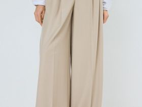 Широкие брюки с шерстью O'STIN x Яндекс Книги, Бежевый