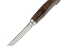 Охотничий нож КМЕТЬ Воронёнок, порошковая сталь M390, рукоять стабилизированная карельская береза