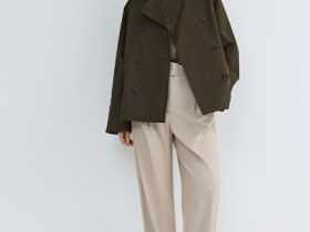 Укороченная куртка-тренч, Зеленый