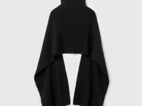 Шарф с воротником на молнии, Черный