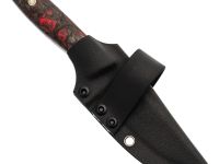 Туристический нож Град Горький Оса, сталь Elmax, рукоять карбон, черно-красный