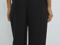 Зауженные книзу брюки изо льна, Черный