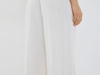 Широкие брюки со складками, Белый
