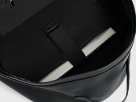 Рюкзак из искусственной кожи с карманом, Черный