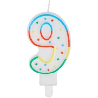Свеча для торта с держателем MESHU "Цифра 9", 8,5 см, блистер