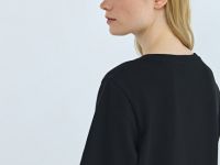 Платье-футболка с разрезом, Черный