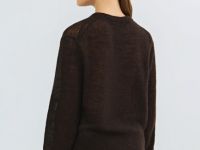 Джемпер оверсайз из пряжи с мохером, Коричневый