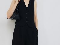 Шорты со складками, Черный