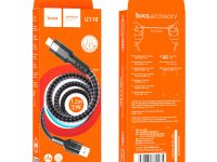 Кабель Hoco U110 Extra Durability 2.4A (USB) на (Lightning) 120см нейлон (черный)