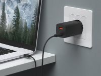 Сетевое зарядное устройство Deppa (11435) Wall charger gan 65W 3.0А USB/Type-C (черный)
