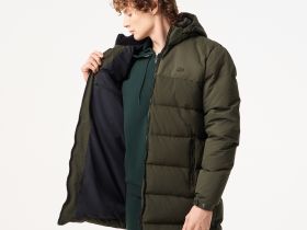 Мужской стёганый пуховик Lacoste с капюшоном