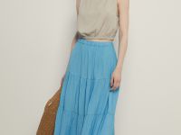 Юбка-макси А-силуэта на резинке