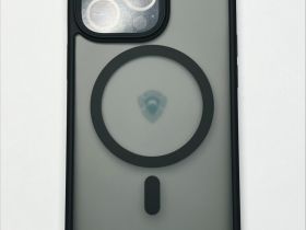 Чехол-накладка Dfansdesign Magsafe Case для Apple iPhone 14 Pro Max пластиковый прозрачно-черный (черная рамка)