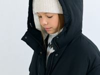 Пуховик для девочек, Черный