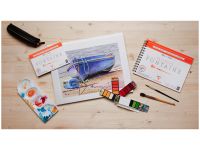 Альбом-склейка для акварели Clairefontaine "Fontaine Grain satin?" Сатин 30х40 см 12 л 300 г, горяч.