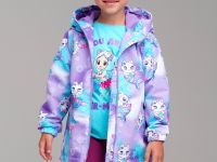 Куртка текстильная с полиуретановым покрытием для девочек (ветровка)