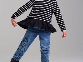 Фуфайка трикотажная для девочек (футболка с длинными рукавами)