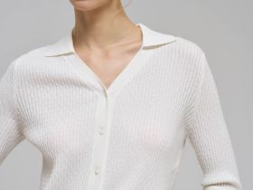 Легкий кардиган приталенного кроя с шерстью