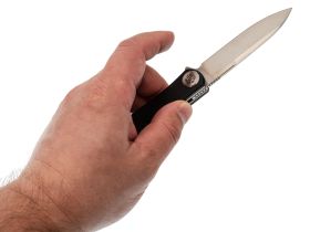 Складной нож Dr.Tech W3896MB, сталь D2, рукоять микарта, черный