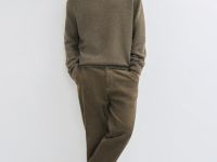 Свитер с содержанием шерсти, Коричневый