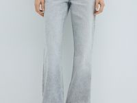 Широкие джинсы со средней посадкой, Серый