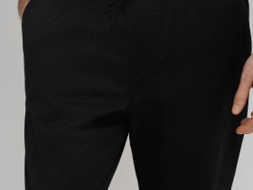 Брюки из хлопкового твила с эластичным поясом