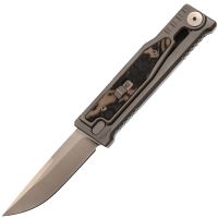 Складной нож Reate EXO-M, сталь Elmax, рукоять черно-зеленая микарта