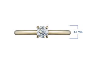 Классическое кольцо из желтого золота с бриллиантом э0301кц08210868