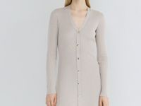 Вязаное платье мини, Бежевый